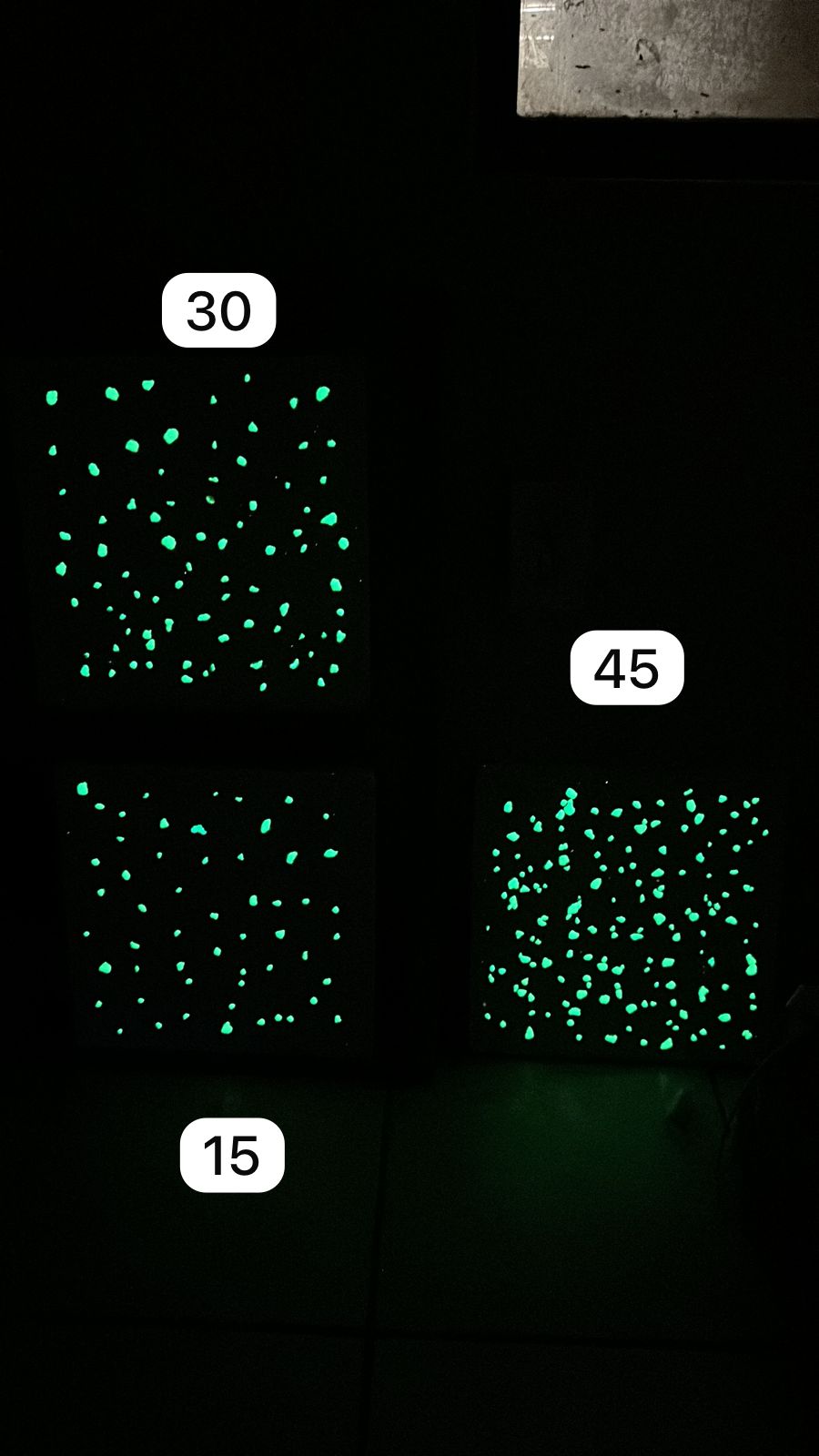 mosaicos luminiscentes con 18 gramos de piedra luminiscente